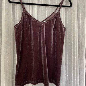 Velour V-neck tank top